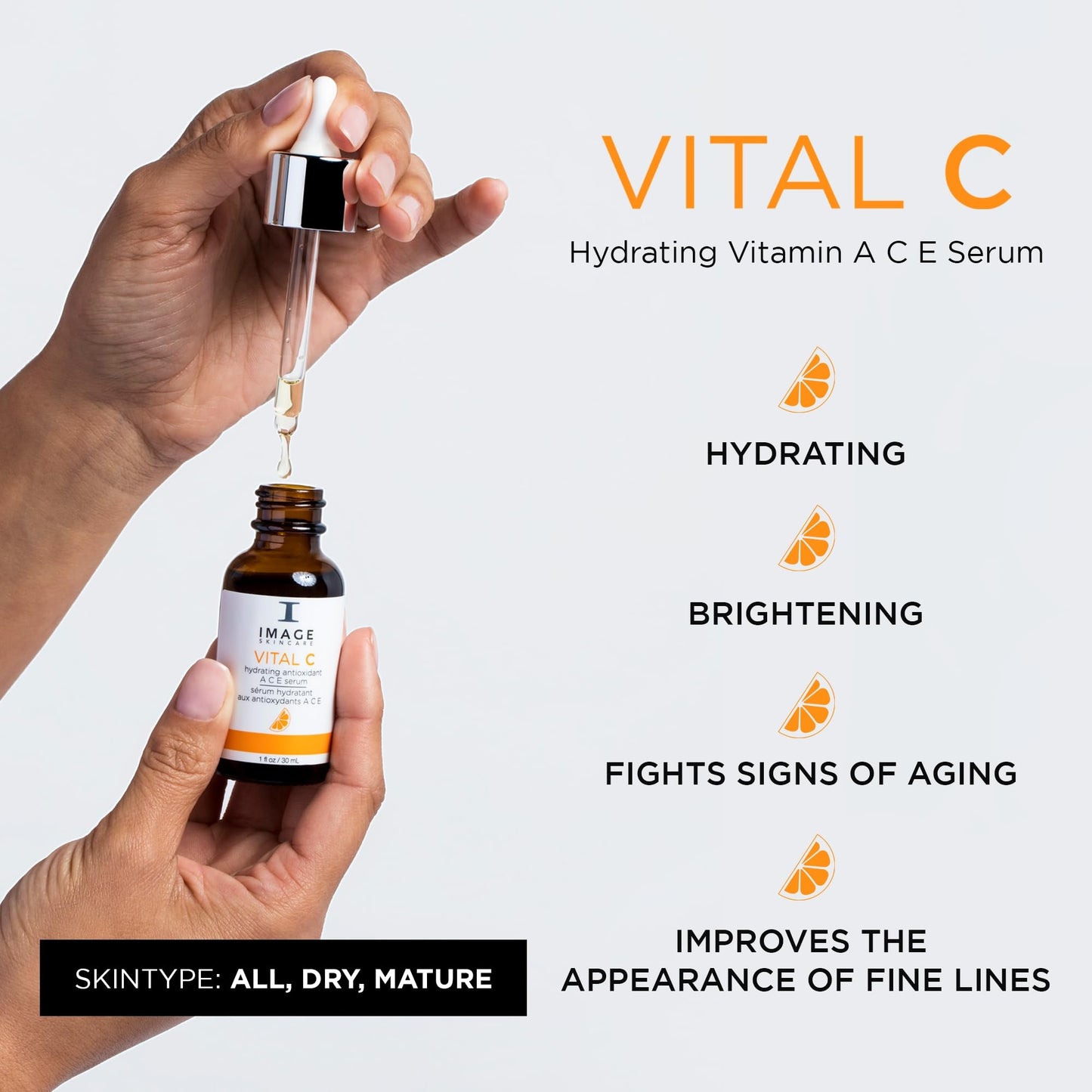IMAGE Skincare Vital C Hydrating A C E Face Serum, 1.0 Oz
