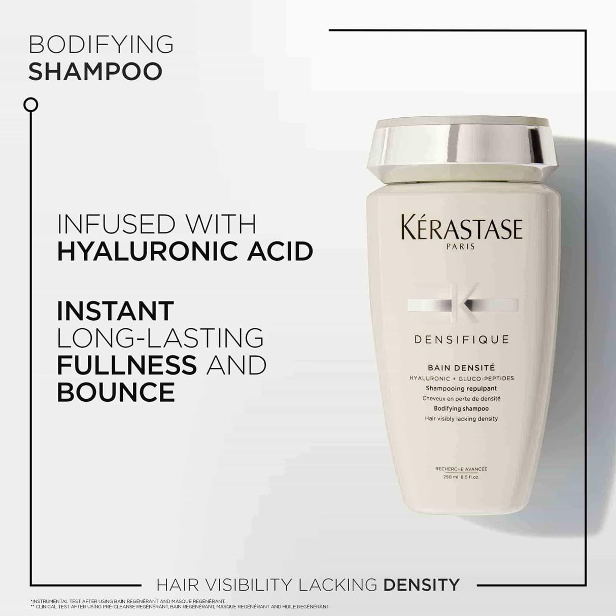Densifique Bain Densité Shampoo For Fine, Thin and Thinning Hair - Thickens, Strengthens, Removes Build-Up and Adds Shine With Hyaluronic Acid