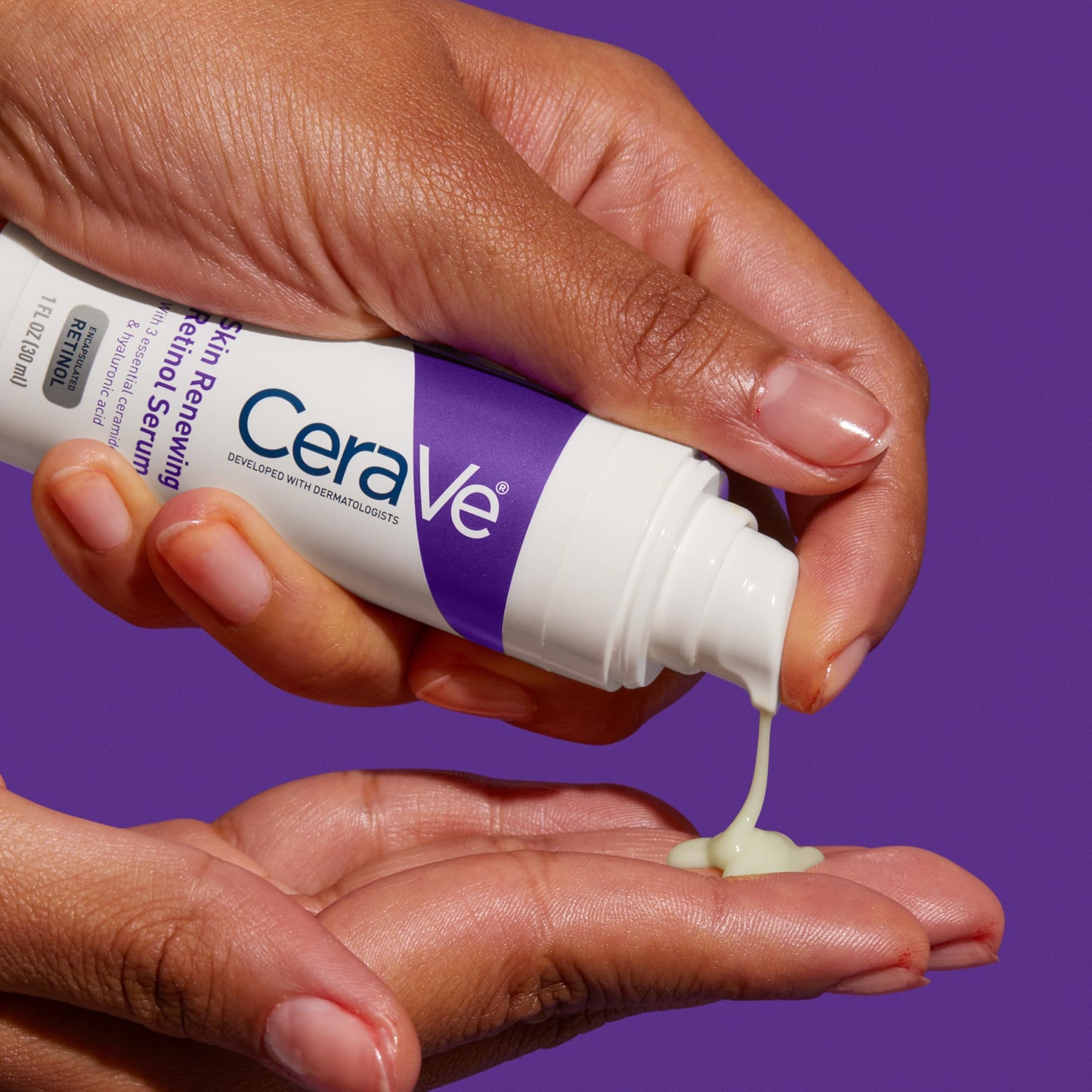 CeraVe Skin Renewing Retinol Serum Anti-aging Face Serum for Wrinkles & Fine Lines 1 fl oz