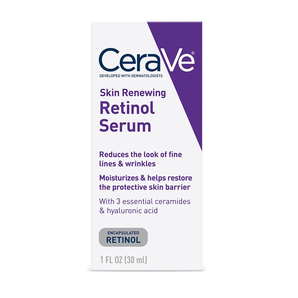 CeraVe Skin Renewing Retinol Serum Anti-aging Face Serum for Wrinkles & Fine Lines 1 fl oz