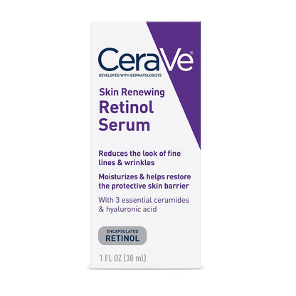 CeraVe Skin Renewing Retinol Serum Anti-aging Face Serum for Wrinkles & Fine Lines 1 fl oz